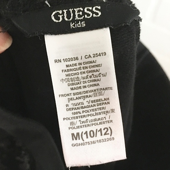 Guess Girl’s Sweat pants black 100% cotton with sequins (soft inside) M 10/12 - Picture 2 of 9